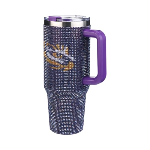 Image of The Memory Company Officially Licensed 40oz TC Bling Game Day Tumbler with Vintage Logo, Louisiana State University