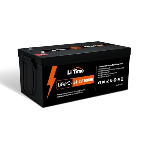 Litime Bateria Litio 48V(51,2V) 100Ah, Bateria Lifepo4 48V 100Ah con 100A BMS, MAX Energía...