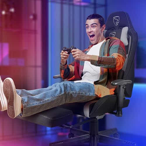 Lethal Black Ergonomic Gaming Chair - with Premium Breathable Alcantara Fabric, Multi Adjustable Armrests, Neck & Lumbar Support (Titan Series, Black) - Image 6