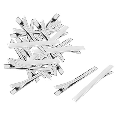 uxcell Metal Women DIY Craft Duckbill Alligator Hair Clip Barrette 20pcs Silver Tone