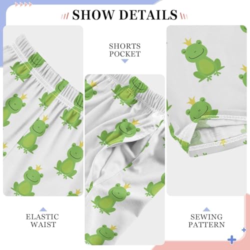 ZZXXB Funny Frog with Crown Boys Long Pants Soft Trousers Elastic Waist Kids Lounge Bottoms with Pockets S-XL4