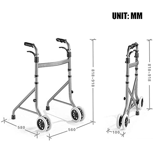 Bâton de marche pliant Tor Aid réglable avec roue pour seniors - 7