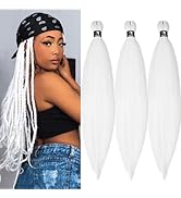 UPruyo White Braiding Hair Pre Stretched Box Braids Hair Extensions Prestretched Braiding Hair 26...