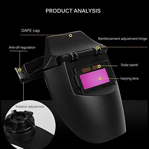 Careta Soldar Automatica Máscara de soldadura automática de los ojos Gafas de vidrios solares lente de soldadura Casco fotoeléctrico for la construcción de los trabajos de soldadura Mascaras De Soldar