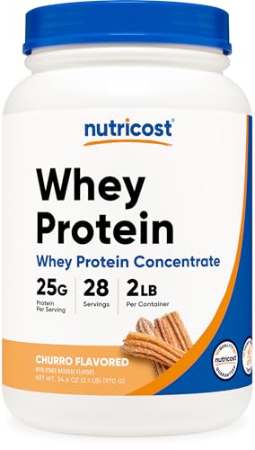 Nutricost Whey Protein Concentrate 2 LB Churro Flavored - GMO-Free, Gluten-Free