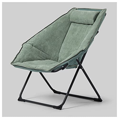 DUNAKE Folding Chair Indoor Single, Reading Chair For Living Room, Oversized Modern Papasan Moon Chair With Steel Frame Pillow Saucer Chair For Adults Kids Bedroom Dorm Home Apartment Office