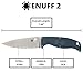 Spyderco Enuff 2 Compact Fixed Knife - K390 Steel Blade with FRN Handle, Polymer Sheath, SpyderEdge - FB31SBL2K390