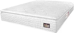 Colchão Casal Queen Espuma D33 Pillow Top Van Gogh Marrom Hellen - Suporta Até 120 Kg Por Pessoa (BRANCO)