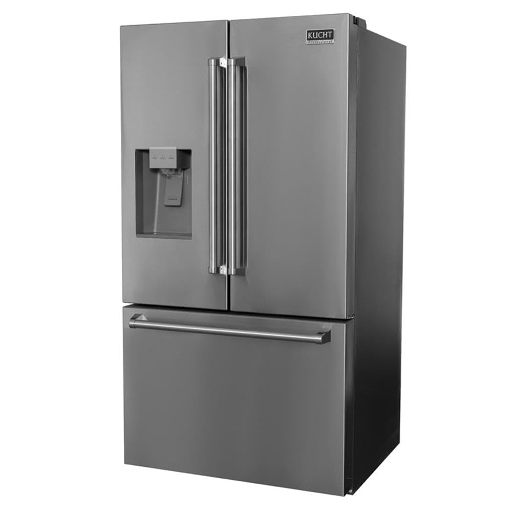 Pemberly Row 36" Standard Depth Freestanding French Door Refrigerator, 28.9 Cu. Ft. Total Capacity, Ice And Water Through Door, Electronic Temperature Control, Stainless Steel Finish on Fridge.com - View 5