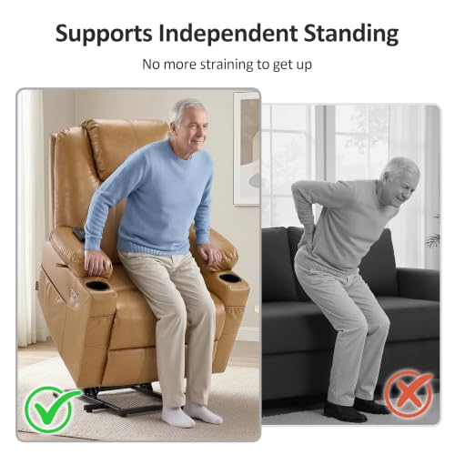 Image of MCombo Power Lift Recliner Chair for Elderly, Heat and Massage 7040(Medium)