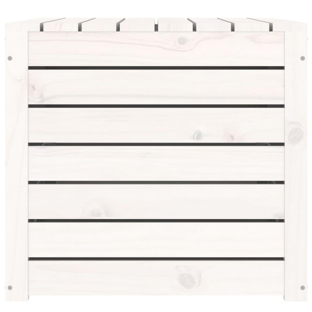 vidaXL Baúl de jardín Madera Maciza de Pino Blanco 101x50,5x46,5 cm, arcón de jardín, Muebles de jardín, Muebles de Exterior, Caja de jardín