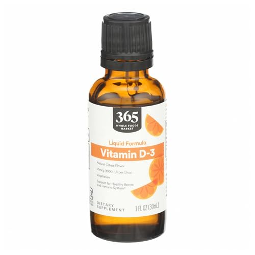 365 by Whole Foods Market, Vitamin D-3 Liquid Citrus Flavor 1000IU, 1 OZ - image 1