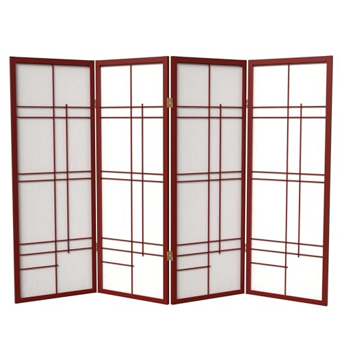 4 ft. Short Eudes Shoji Screen - Rosewood - 4