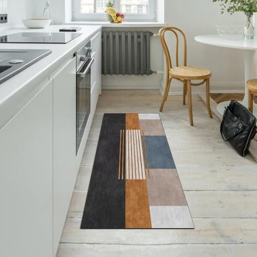 Alfombra patchwork de cocina lavable multicolor de 110 x 150 cm 5