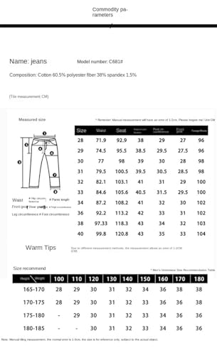 Jeans Pants Trouser Denim Spring and Autumn Men's Stretch Slimming Small Classic Light Business Color Cotton Long4