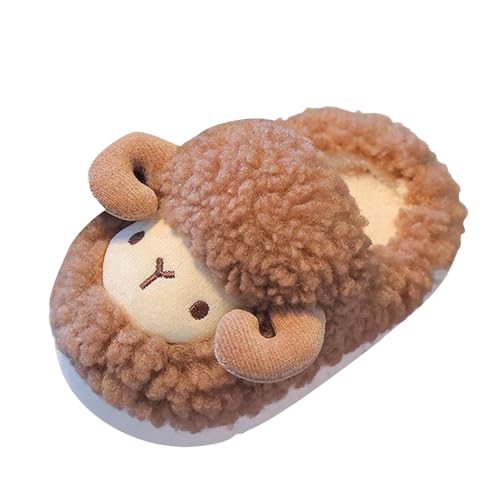 Baby Infant Newborn Fuzzy Slippers Indoor Cute Warm House Shoes Flat Non Slip1 Walking Plush Closed Toe Slippers2