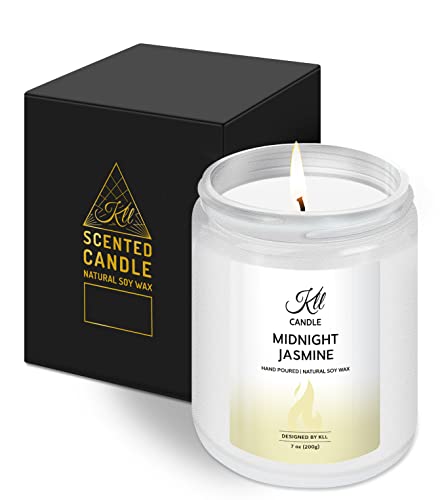 Candles For Home Scented- Midnight Jasmine Jar Candle, Candles Gifts For Women, Floral Candle Gift Idea, 7 Oz|50 Hour Long Lasting #TOP6