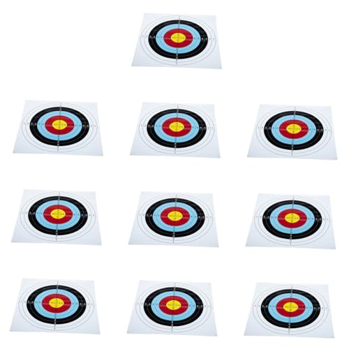 POPETPOP 10Pcs Archery Targets Paper Training Supplies for Outdoor Practice Brightly Colored for Accurate Aim and Instant Feedback