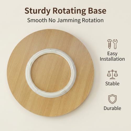 Plateau tournant bois de table blanc 50cm : la solution pour partager vos plats sans encombre - 4