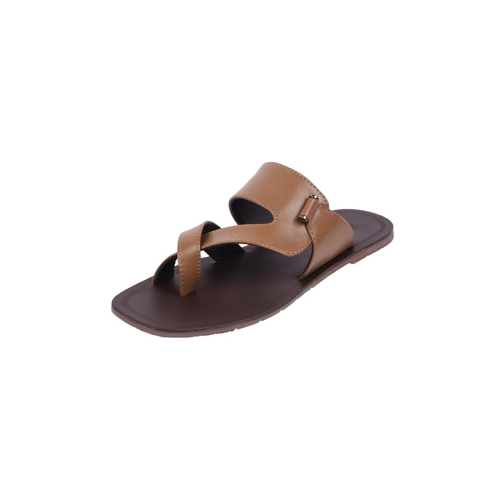 metro Men Faux Leather Cross Strap Chappal-picture-14