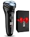 Men’s Electric Shaver, USB Rechargeable Cordless Razor with LED Display, Dual-Track Blades, IPX5 Waterproof Wet & Dry Use, Pop-Up Trimmer & Travel Lock, 90-Min Runtime Grooming Kit Gift for Men
