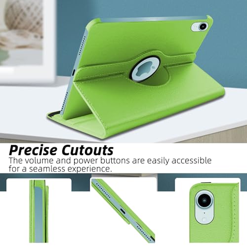 Image of TGK 360 Rotatable Smart Flip Cover for iPad mini 7 Case A17 Pro 2024, iPad mini 7th /6th Generation 8.3 inch (Green)