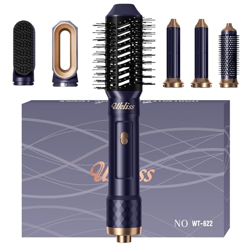 Cepillo Secador de Pelo Create Secador de Pelo 6 en 1 con 6 Cabezales Intercambiables 3 Temperaturas para Rizar Dar Volumen Alisar y Secar Cepillo Alisador Pelo Ideal para Todas las Texturas