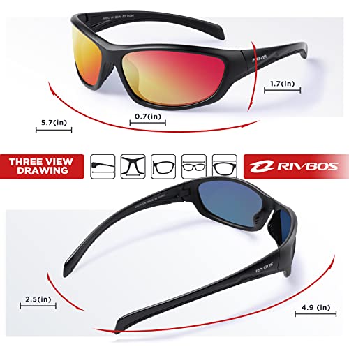 Image of RIVBOS Sunglasses for Men Women Polarized UV Protection Sports Fishing Driving Shades Cycling RB833