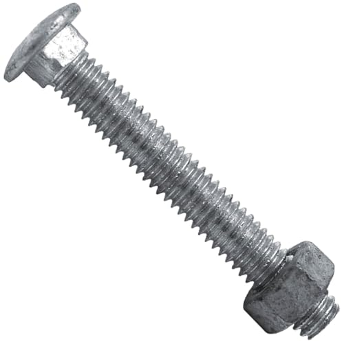 Image of Carriage Bolts 5 /16 inch-16 x 2-1 /4 inch w /Nuts Galvanized Bulk Carriage Bolt ~ Coarse Thread (25 Pieces)