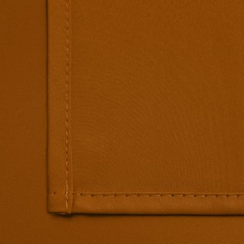 Yakamok Blackout Curtains for Bedroom,Thermal Insulated Blackout Grommet Top Drapes for Living Room, Burnt Orange,38x84 Inch, 2 Panels