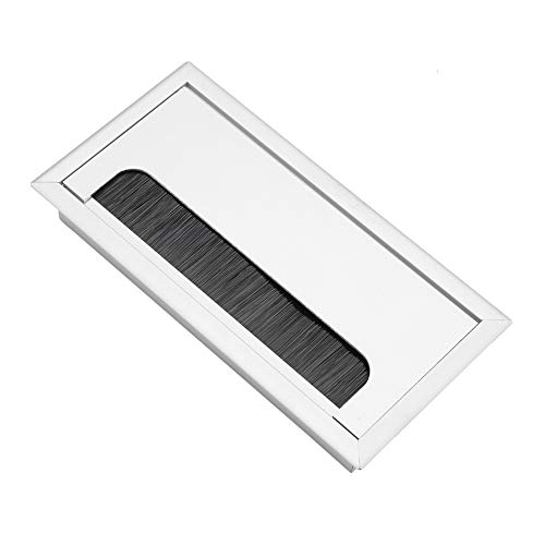 Image of Cable Outle Square Aluminium Desk Computer Wire Cable Tidy Outlet Insert Hole Top Cover for Home Office(M)