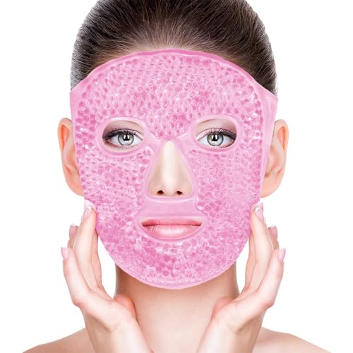JEYORZY 1 pcs Maschera rinfrescante per il viso, Maschera in gel riutilizzabile, caldo e freddo per il viso, riduce il gonfiore, allevia il mal di testa, lenisce la fatica del viso, illumina la pelle