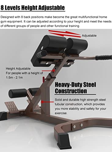 WAHHWF Romeinse stoel voor mannen lange mensen, thuis gym terug hyperextension bank, verstelbare rugverlengingsoefenapparatuur voor buiktraining, belastingen 600 lbs - Image 4