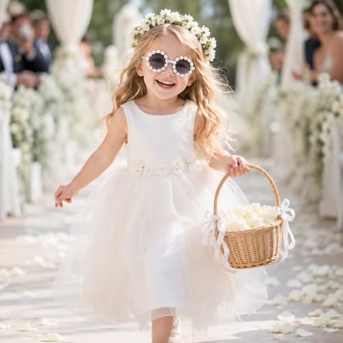 Image of Kids Sunglasses for Girls with Eyeglasses Case for Party Beach Dress Up Glasses