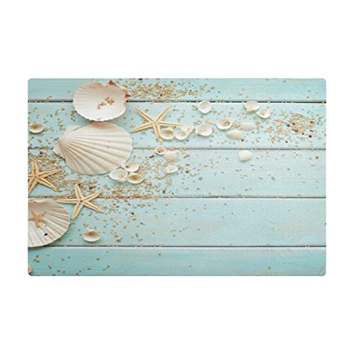 Mnsruu Tapis de séchage en bois avec cadre en forme d'étoile de mer - 45 x 30 cm