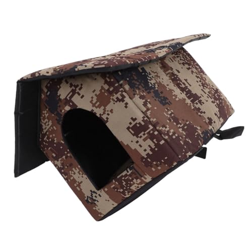 YARNOW 屋外猫シェルター断熱 耐候性屋外キャットハウス 屋外の猫の囲い 屋外用猫小屋耐候性 断熱猫ハウス屋外冬 外猫用キャットハウス 小さな家 断熱犬小屋 布 Coffee