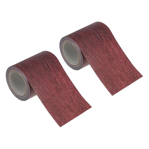 Image of PATIKIL Wood Grain Repair Tape 2.2 inch x15ft,2 Pcs Self Adhesive Realistic Textured Repair Tape Patch for Floor Door Table Cabinets Desk,Dark Chestnut Mahogany