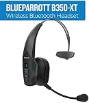 BlueParrott B350-XT Noise Cancelling Bluetooth Headset – Updated Design with Industry Leading Sound and Improved Comfort, Hands-Free Headset with Expanded Wireless Range and IP54-Rated Protection