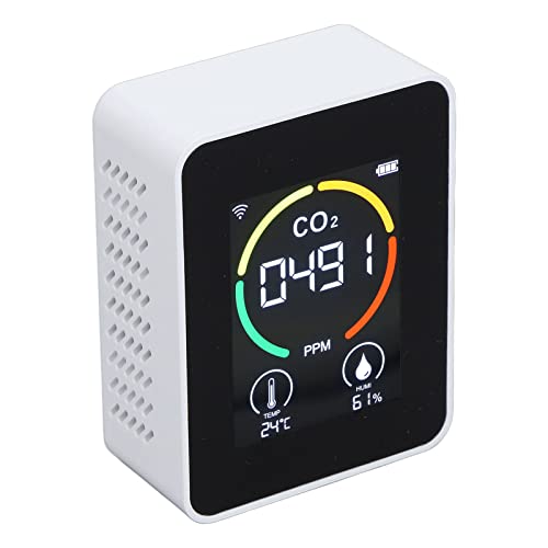 Luchtkwaliteitsmonitor, scherm met hoge resolutie Batterij-aangedreven CO2-detector WiFi draagbaar voor thuis - Afbeelding 6
