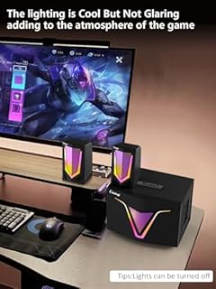 Altoparlante per computer alimentato tramite USB 2.1 con subwoofer, altoparlanti per computer con subwoofer da 22,9 cm, doppi satelliti mid-treble full-range da 11,9 cm per PC, altoparlante con RGB