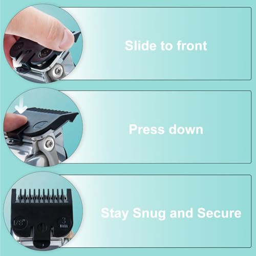 Fits for Most Wahl Clipper Guards Set 1/16\" 1/8\" 3/16\", Professional Clipper Guides Comb Attachment(#1/2, #1, #1-1/2), Trimmer Guards set, 6 Pack - Thumbnail 4