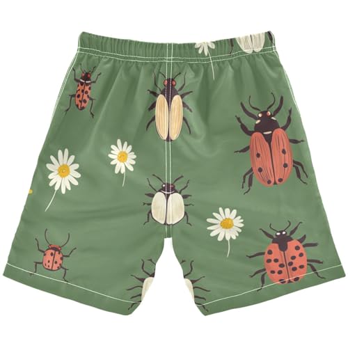 Boys Beach Board Shorts Insect Floral Daisy Swim Trunk Teen Swimwear 8-16Y Multicolor2