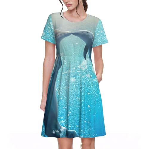 Robe d'été mi-longue dauphin idéale pour les vacances à la mer