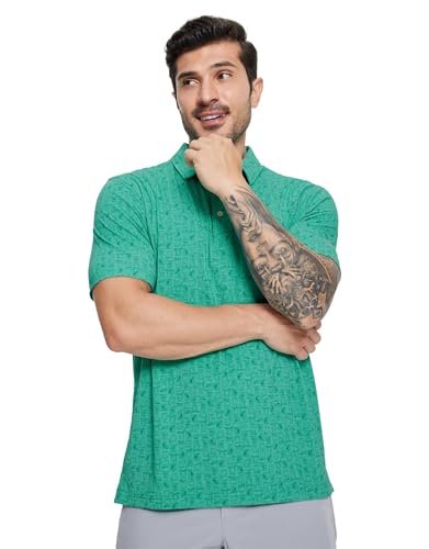 M MAELREG Golf Shirts for Men Print Performance Moisture Wicking Dry Fit Heather Stripe Collared Mens Polo Shirt Short Sleeve2