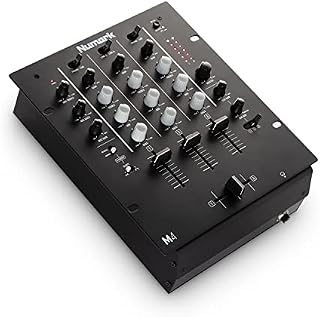 Numark M4 - 3-Channel Scratch DJ Mixer, Rack Mountable with 3-Band EQ, Microphone Input and Replaceable Crossfader with Reverse and Slope Controls