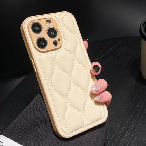 Coque en duvet protectrice pour iPhone 14 Pro Max avec dos souple antichoc beige