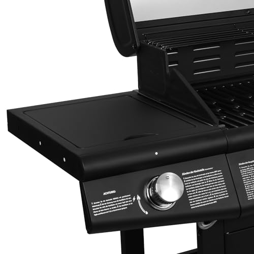 TAINO RED 6+1 Gasgrill Grillwagen BBQ Edelstahl-Brenner Gasgriller Seitenkocher 6 Brenner