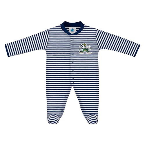 Creative Knitwear Navy/White Footed Striped Romper Size 3-6M - Leprechaun
