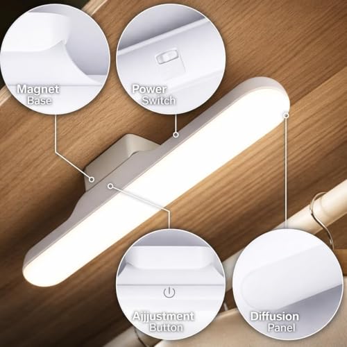 Image of GRAVIN Desk Light LED Light Eye-Caring Reading Light USB Rechargeable Adjustable Angle Stepless Dimming Magnetic Suitable for Bedroom Bed Cupboard Closet Wall Hanging Car. 1 Pack
