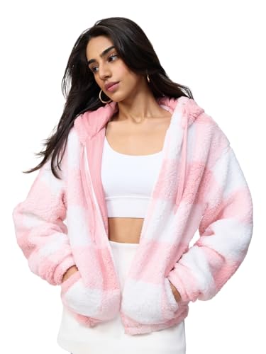 Sweat à capuche oversize à carreaux en polyester léger pour femme et fille au quotidien